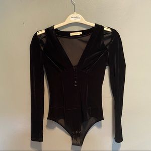 Velvet cutout bodysuit